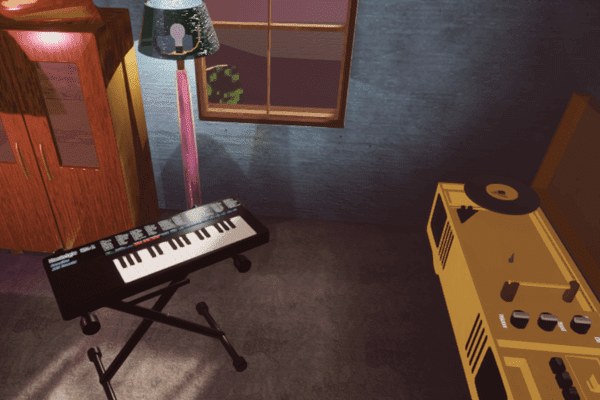 Dollface room with keyboard